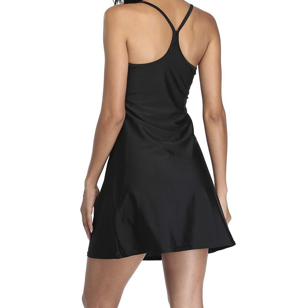 2-in-1 Exercise Dresses with Built-in Bra & Shorts