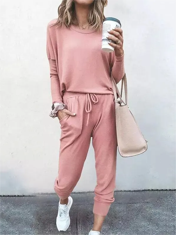 2023 Hot Sale Sweatsuit Two Piece Outfit (Buy 2 Free Shipping)-Pink Laura