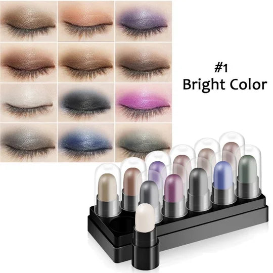 🎁Christmas Gifts🎁 - Eyeshadow Pencil Set 12 Colors Waterproof Long Lasting Glitter Shimmer Eye Shadow Pen