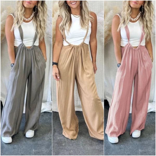 Soft Loose Solid Color Wide Leg Jumpsuit (Buy 2 Free Shipping)