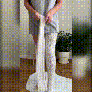 Warm knitted thigh high socks