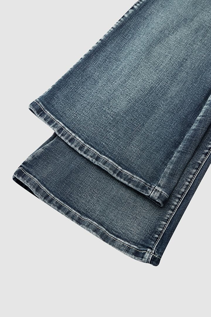 Vintage Button Mid Rise Flared Jeans-Pink Laura