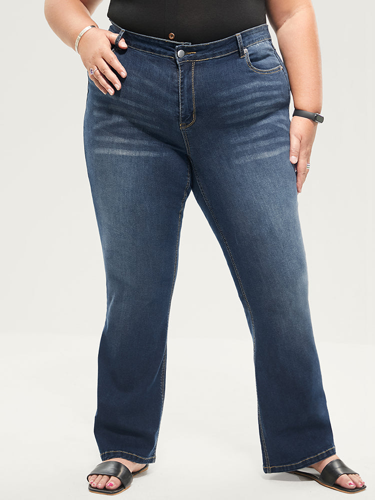 Bootcut Very Stretchy Mid Rise Medium Wash Sculpt Waist Jeans-Pink Laura