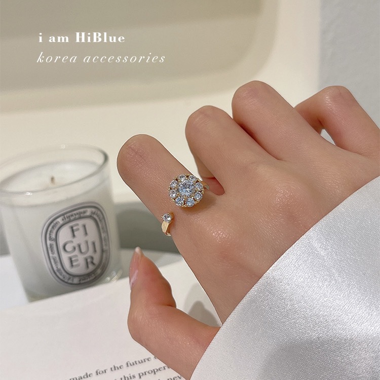 Microinlaid Zircon Metal Gift Diamond Personalized Female Ring -Pink Laura