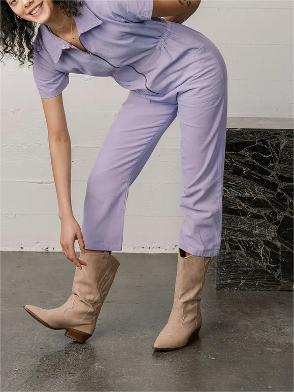 Cropped Utility Jumpsuit (Buy 2 Free Shipping)