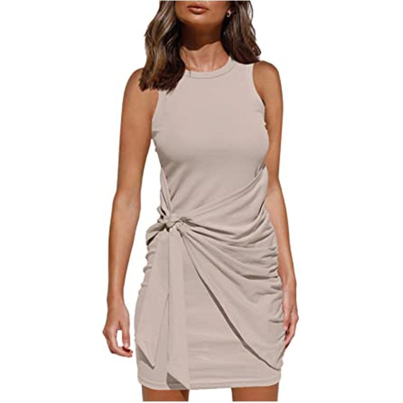 (Multiple Colour) - Casula Wrap Skirt Knit Dress-Pink Laura