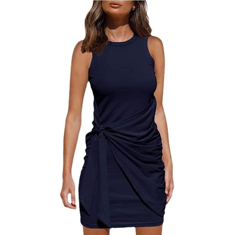 (Multiple Colour) - Casula Wrap Skirt Knit Dress-Pink Laura