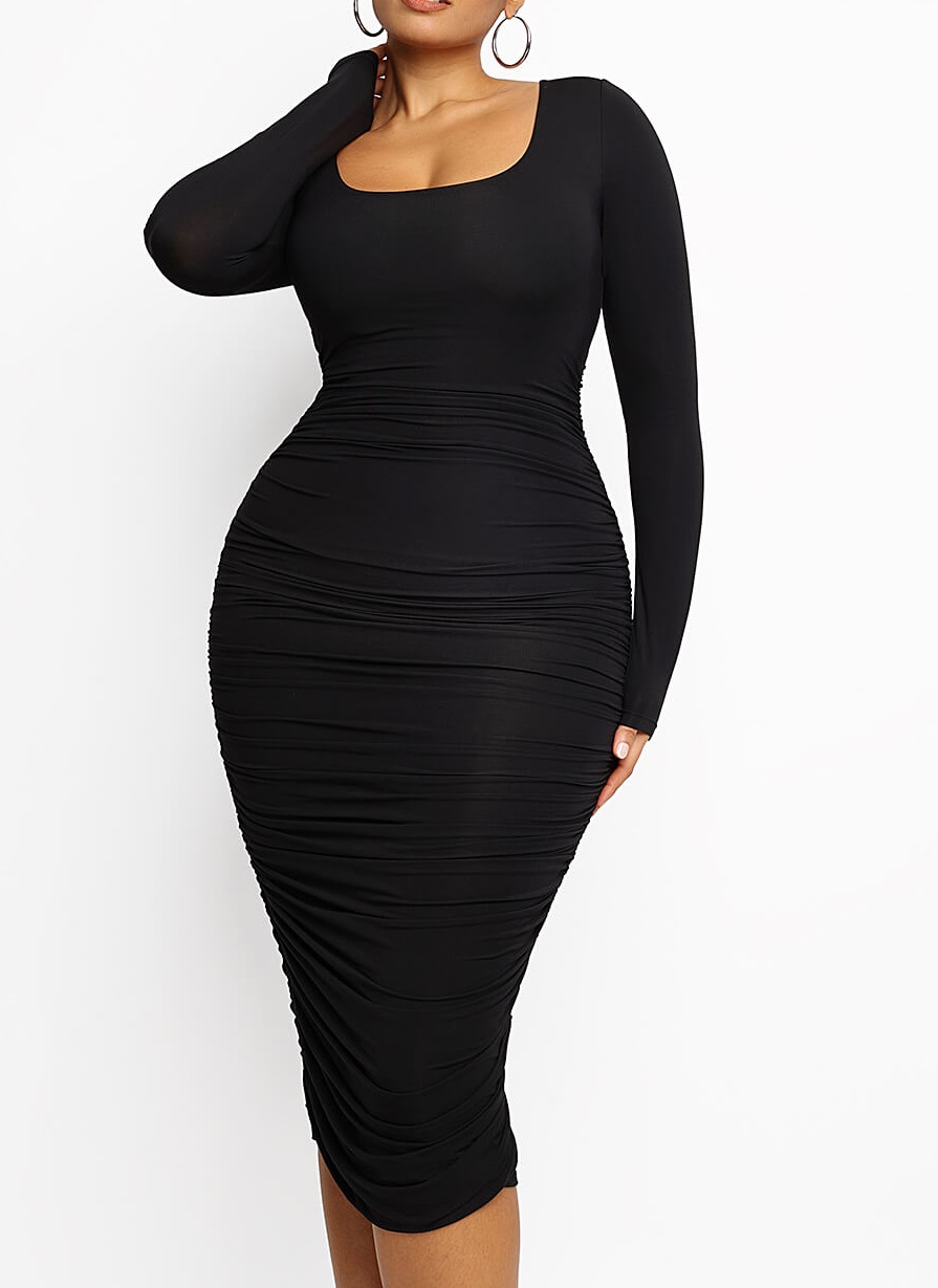 Smooth Ruched Shaping Dress