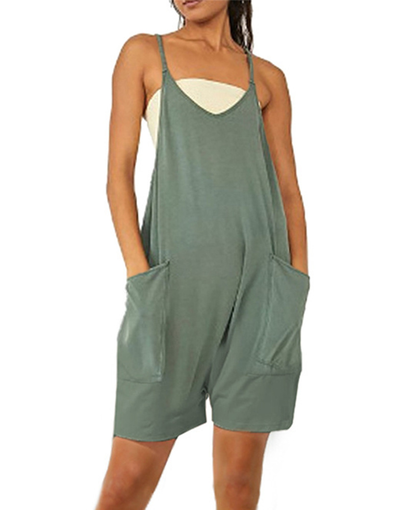 Sleeveless Romper with Pockets （Buy 2 Free Shipping）