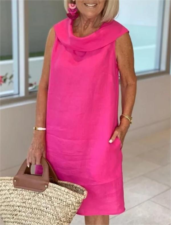 Summer Ruffle Collar Dress-Pink Laura