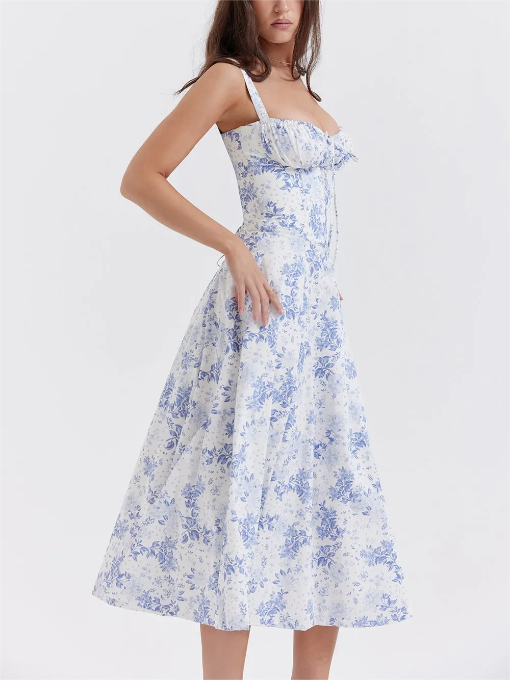 Floral Bustier Midriff Waist Shaper Dress (Buy 2 Free Shipping