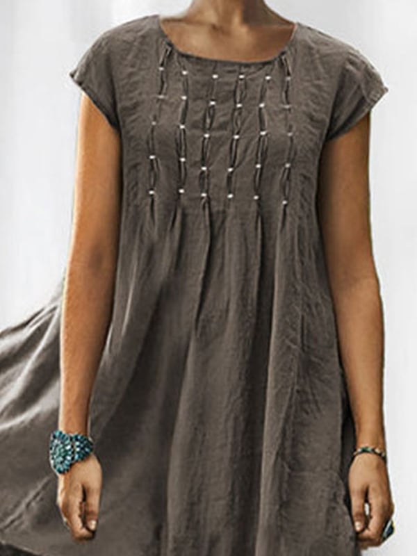 Casual Solid Color Short-Sleeved Jumpsuit-Pink Laura