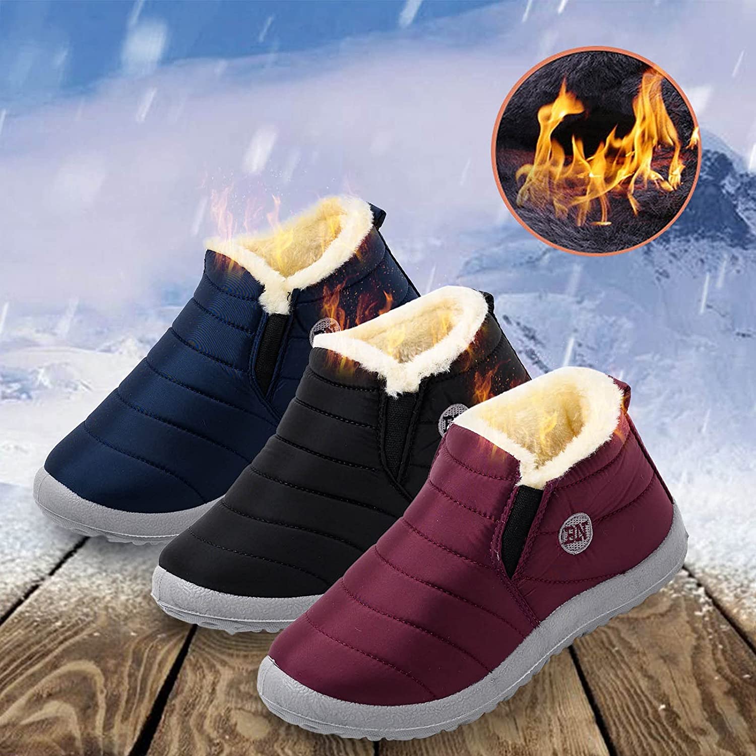 Winter Snow Boots Fur Lined Warm Ankle Boots