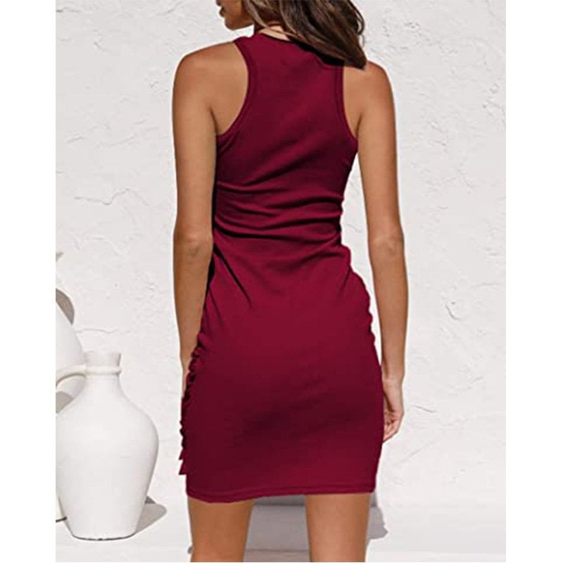 (Multiple Colour) - Casula Wrap Skirt Knit Dress-Pink Laura