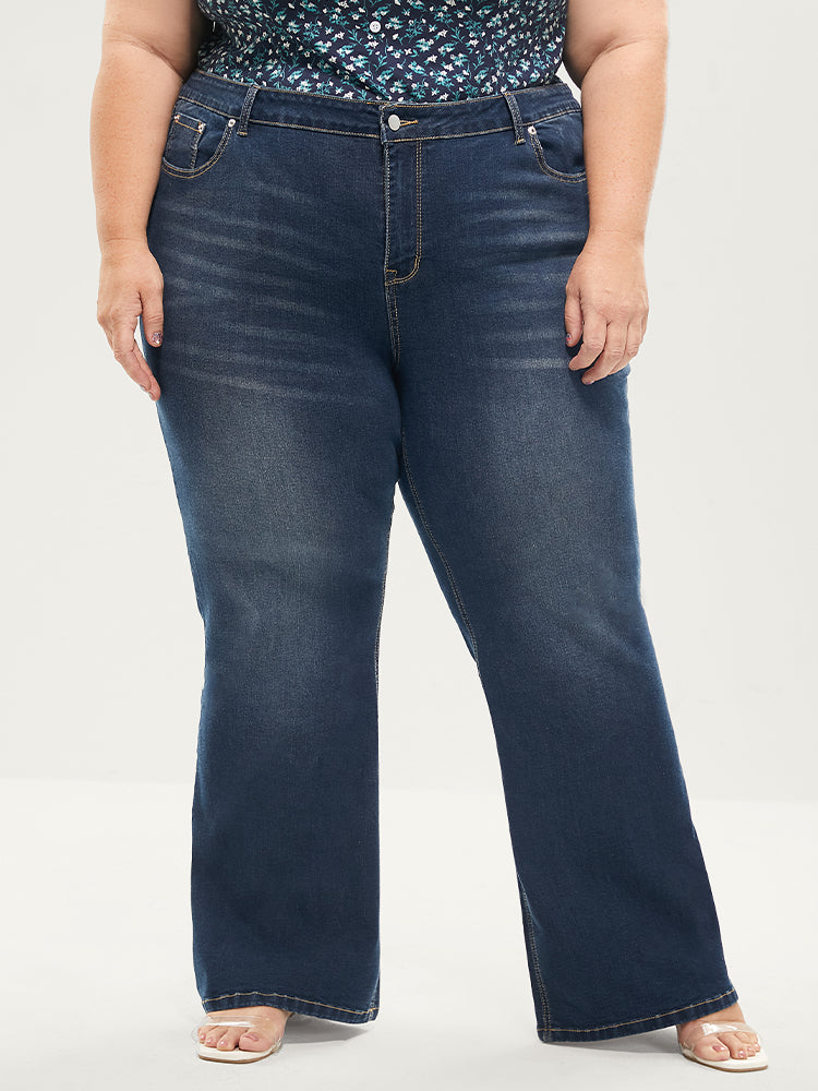 Bootcut Very Stretchy Mid Rise Medium Wash Sculpt Waist Jeans-Pink Laura