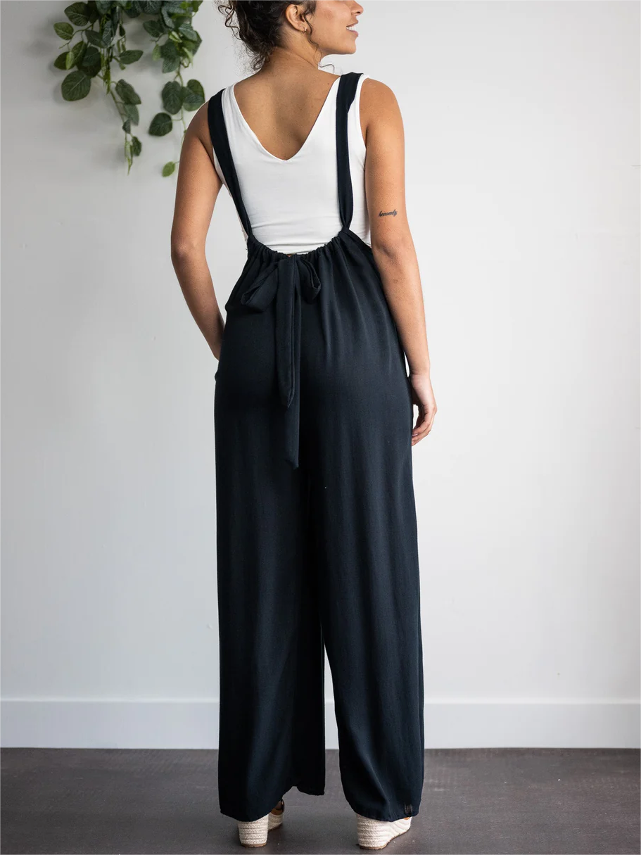 Soft Loose Solid Color Wide Leg Jumpsuit (Buy 2 Free Shipping)-Pink Laura