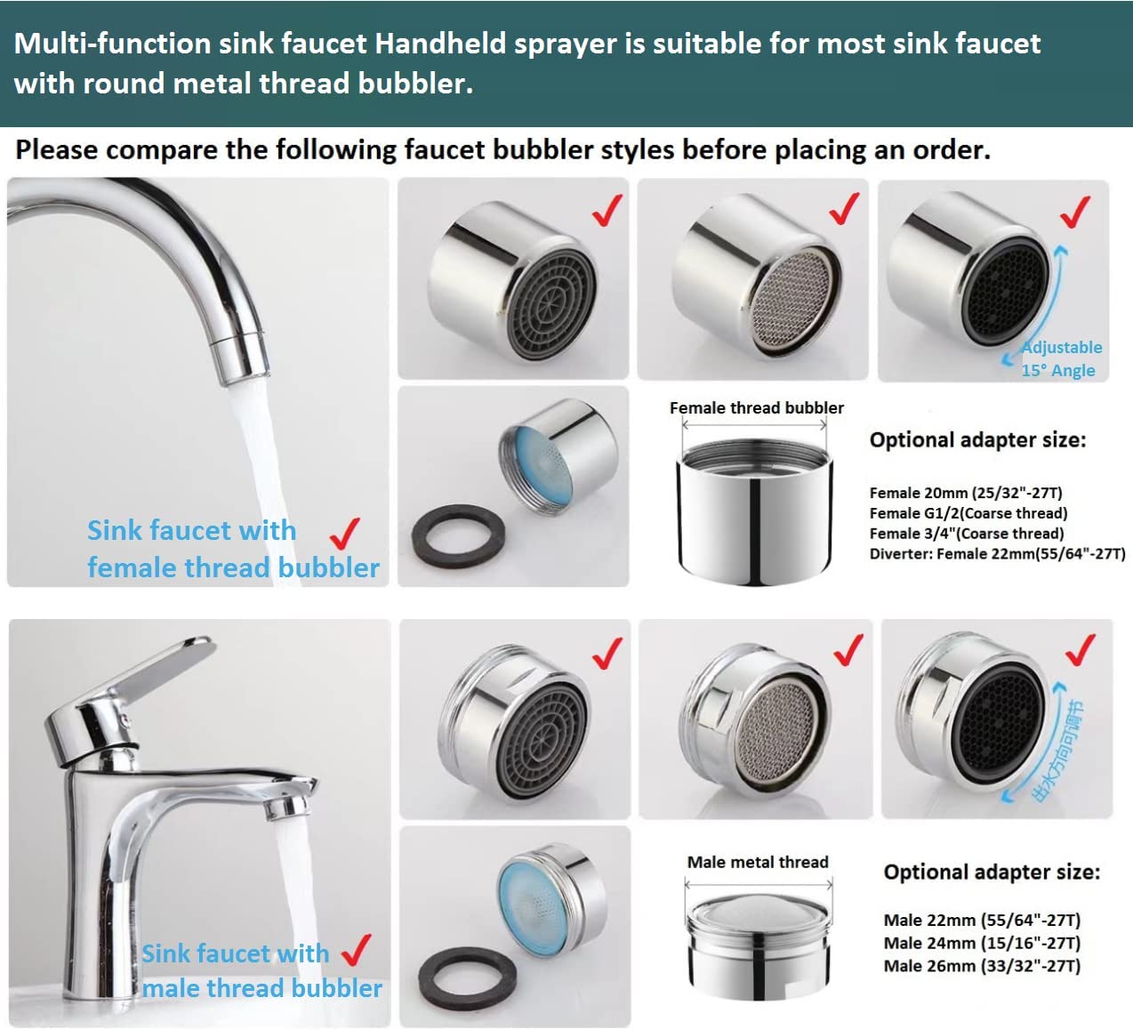 Hand Shower Sink Shower Hose Sprayer