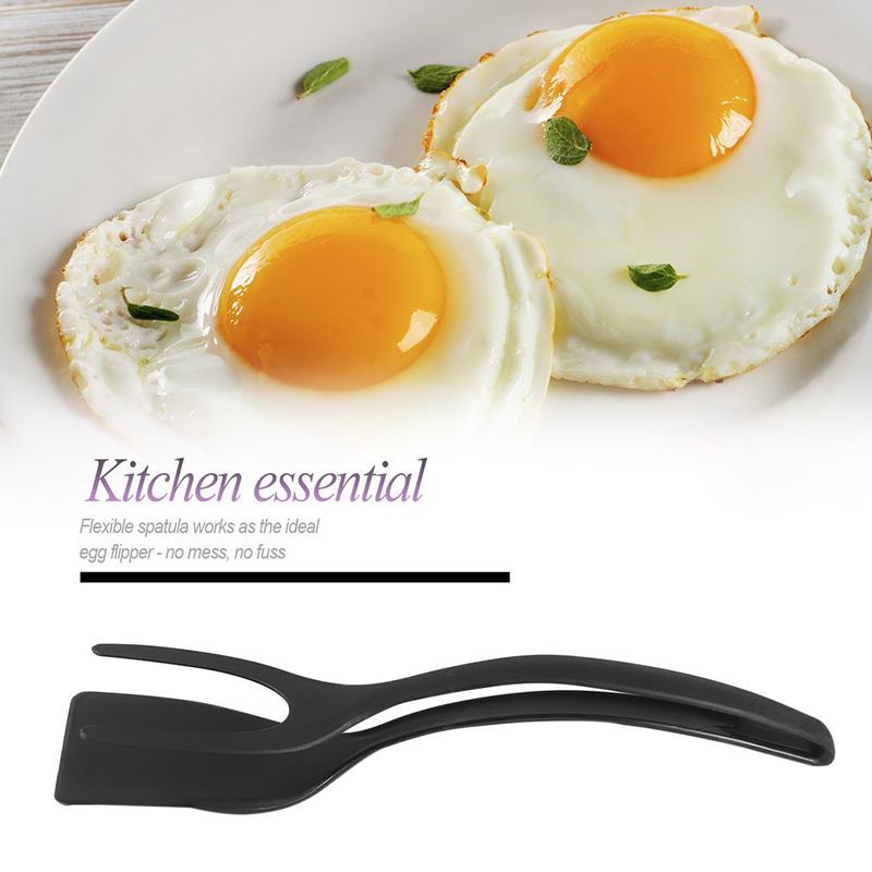 2 in 1 Multifunctional Non-Stick Food Clip Tongs Fried Egg Spatula-Grand Kitchen