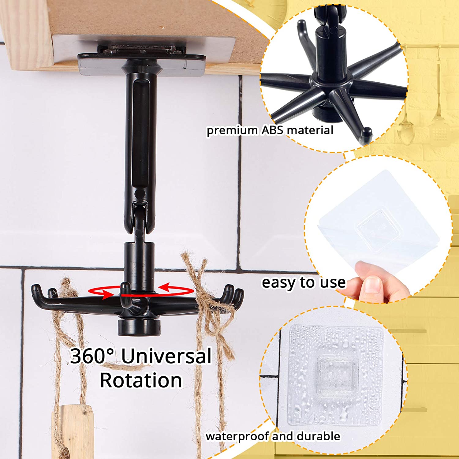 360°Rotating Self-Adhesive Utility Hook-Grand Kitchen