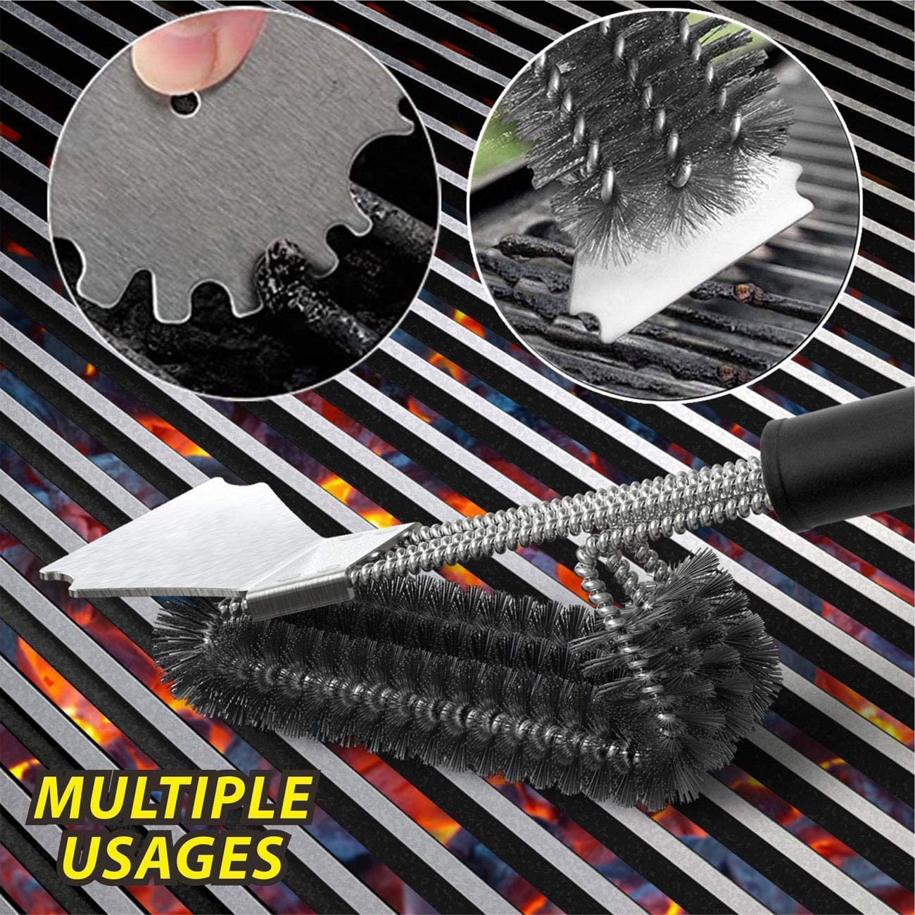 Grill Brush and Scraper Bristle Free-Grand Kitchen