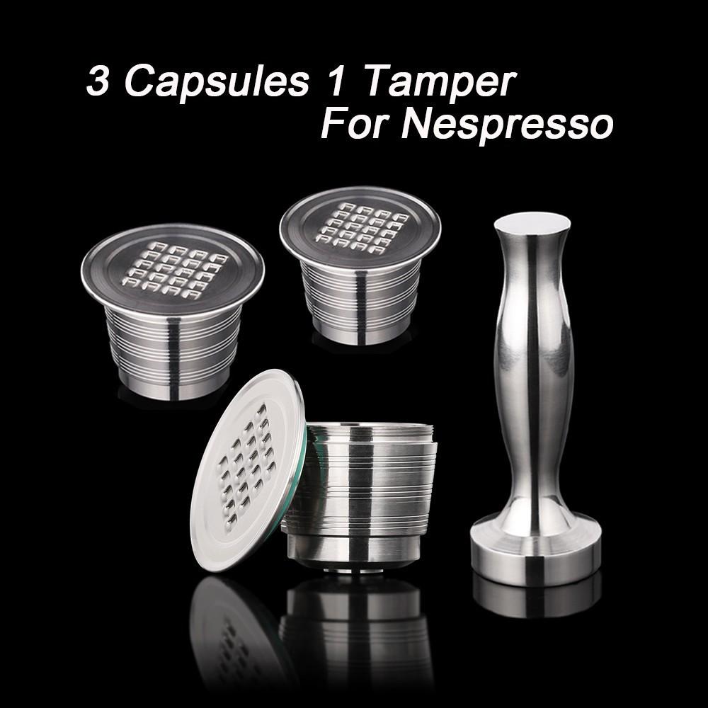 4 Pcs Set Stainless Steel Refillable Coffee Capsule-Grand Kitchen