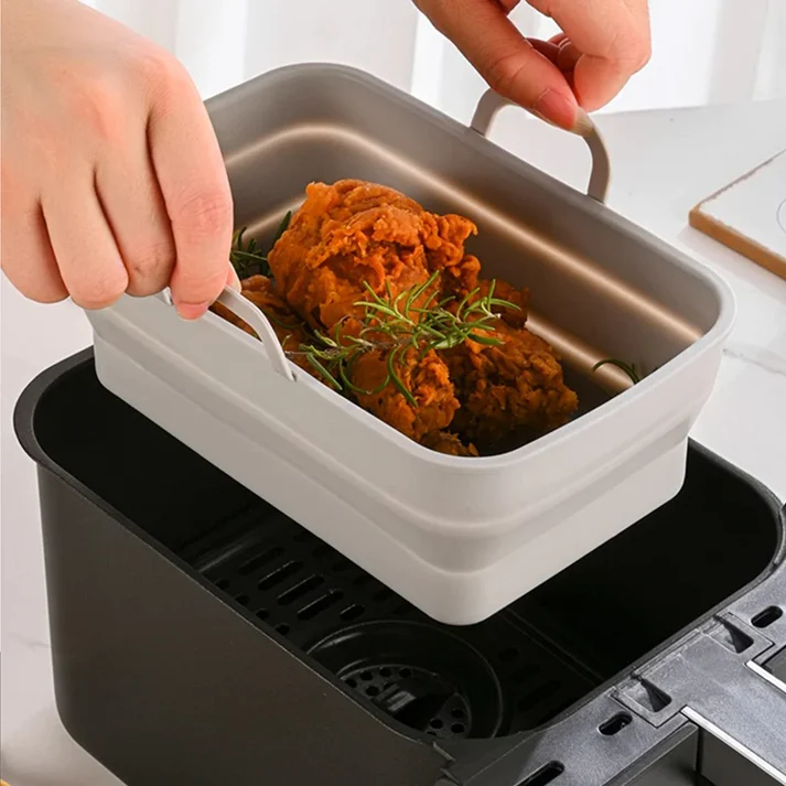 Foldable Air Fryer Silicone Baking Tray-Grand Kitchen