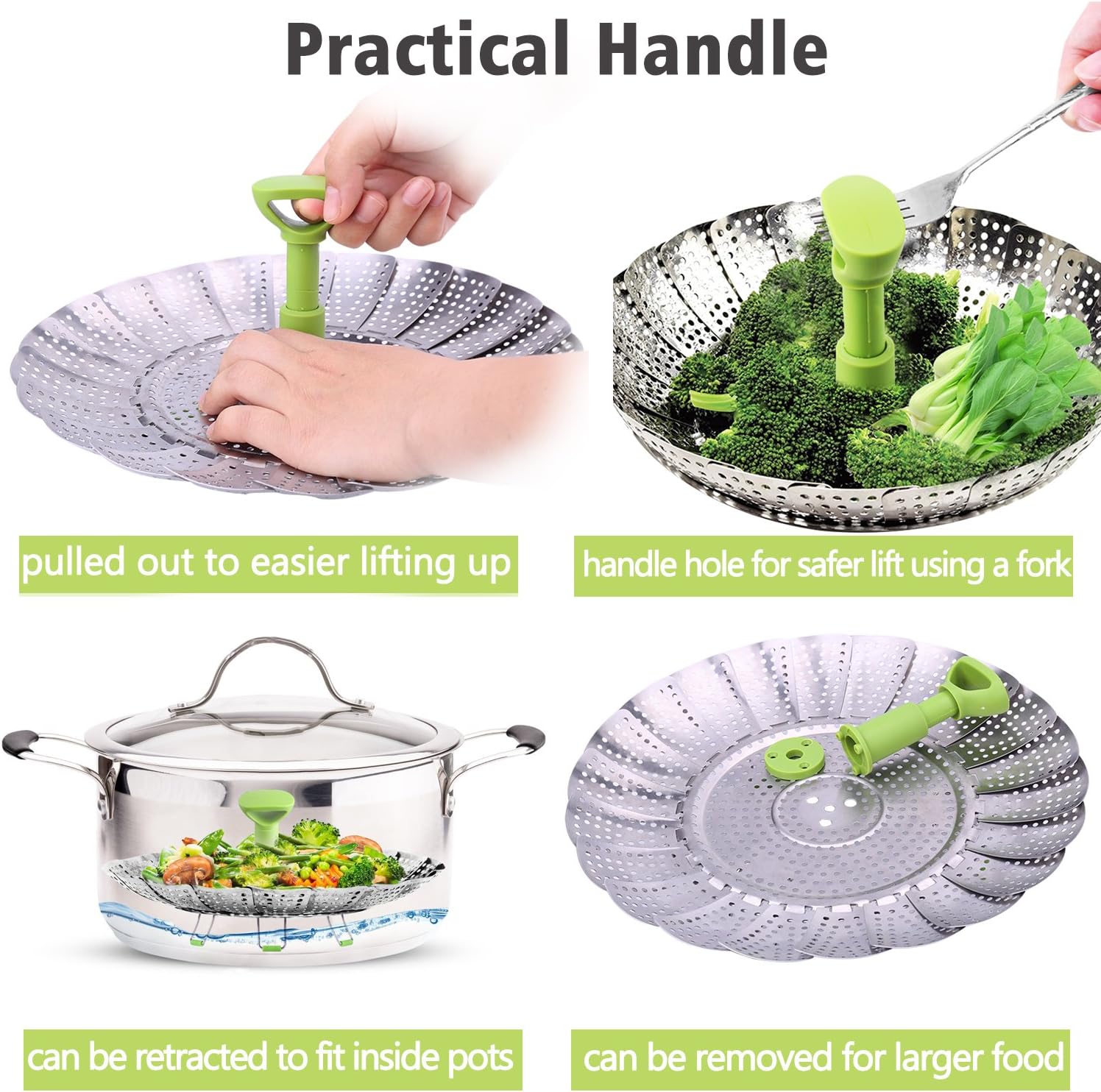 🔥Hot Sale 49% OFF🔥Stainless steel vegetable steamer--folding steamer