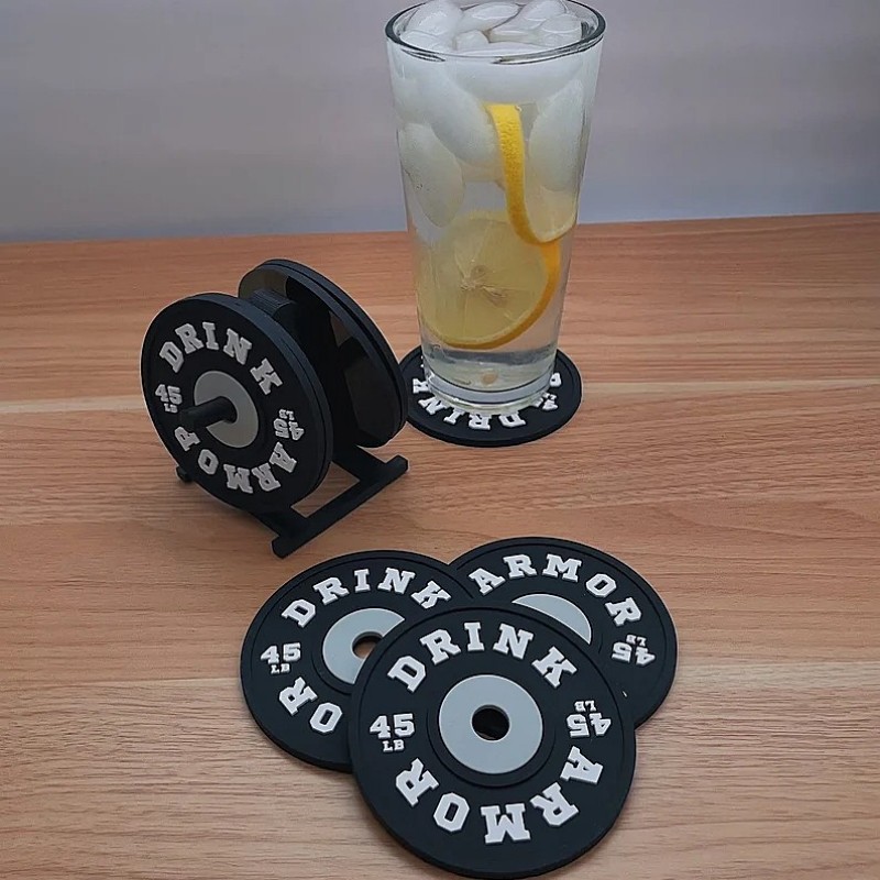 Weight Plate Coaster Set of 4 And Rack Holder-Father's Day Gift-Grand Kitchen