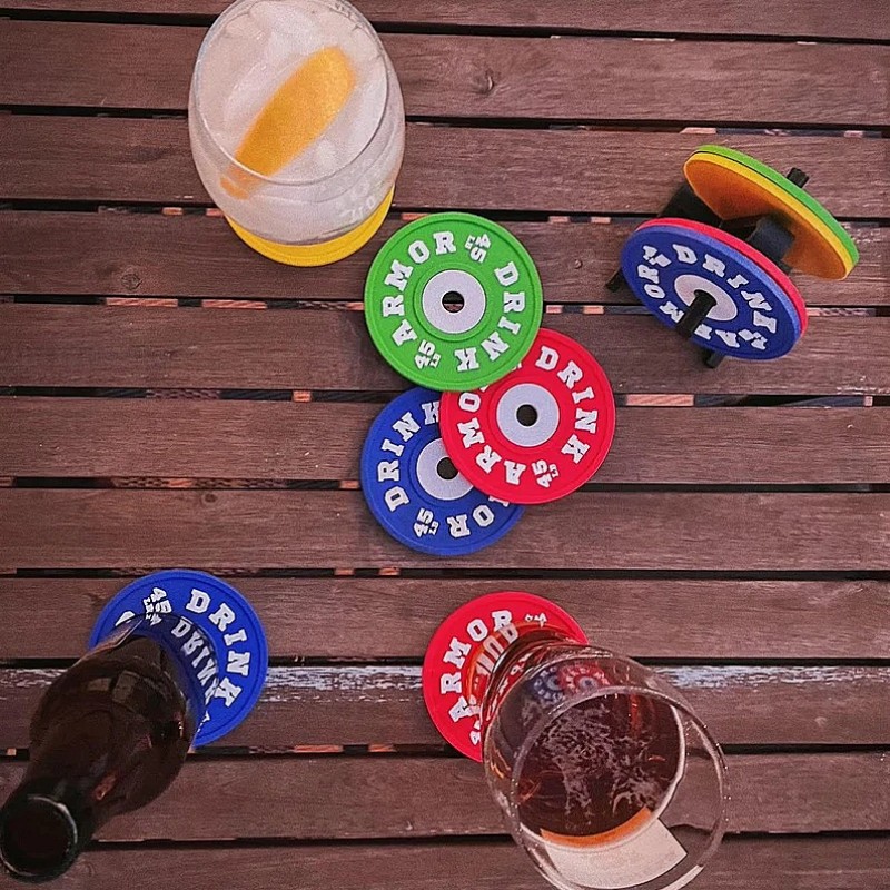 Weight Plate Coaster Set of 4 And Rack Holder-Father's Day Gift-Grand Kitchen