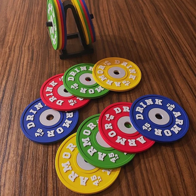 Weight Plate Coaster Set of 4 And Rack Holder-Father's Day Gift-Grand Kitchen