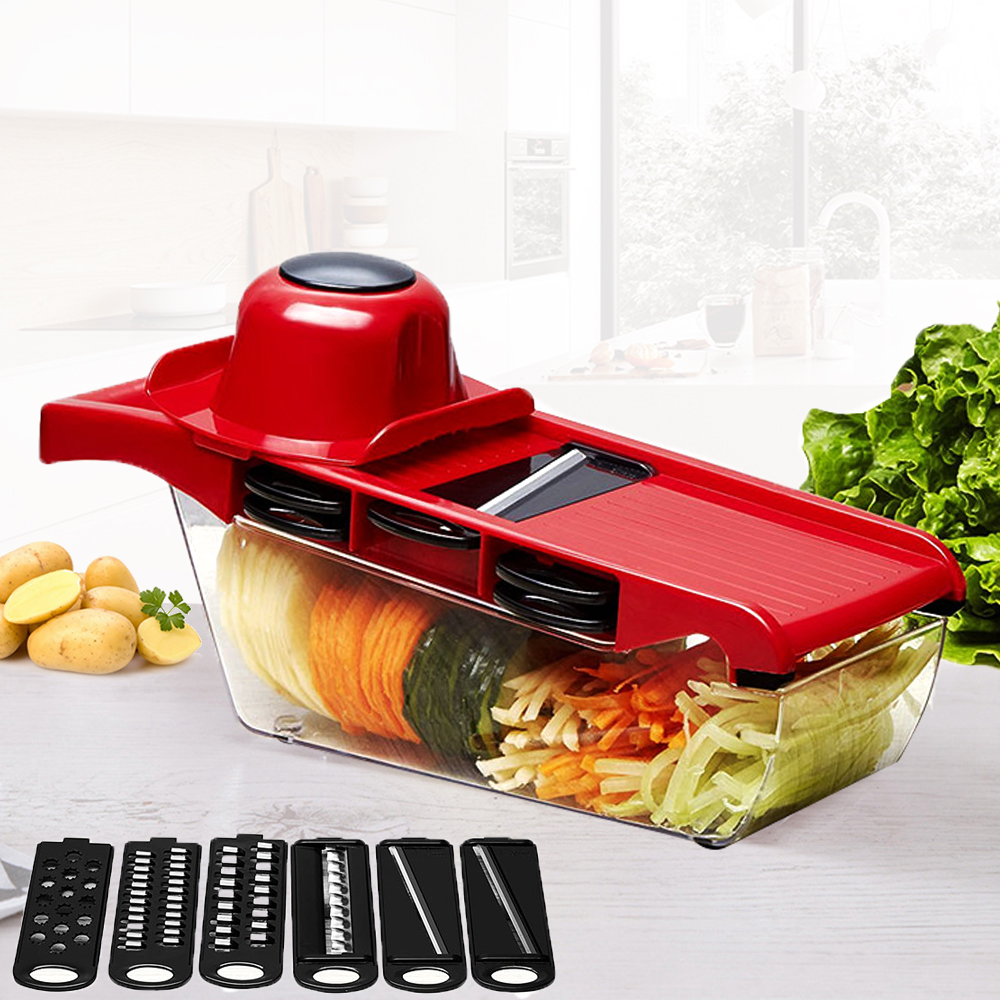 Mandoline Vegetable Slicer With Stainless Steel Blades