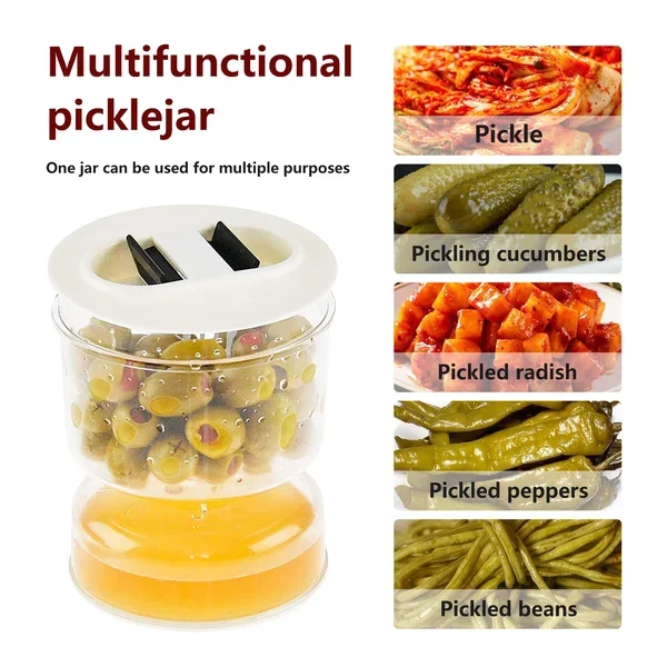Pickle and Olives Jar Container with Strainer-Grand Kitchen