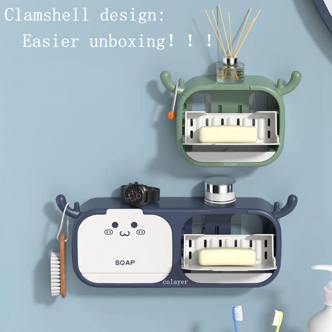 Flip-Top Cartoon Antler Soap Holder-Grand Kitchen