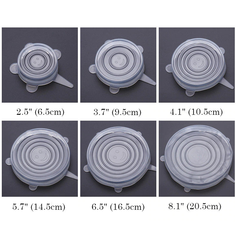 Reusable Stretch Lids Food Cover (6 pcs)-Grand Kitchen