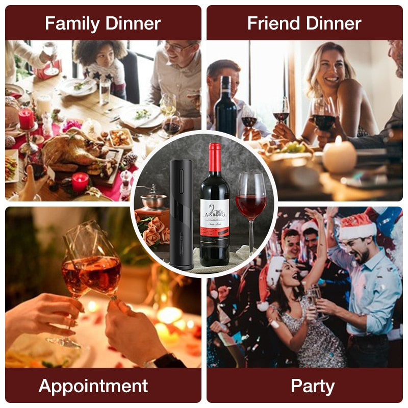 Automatic Corkscrew Wine Bottle Opener with USB Charging Cable Suit-Grand Kitchen