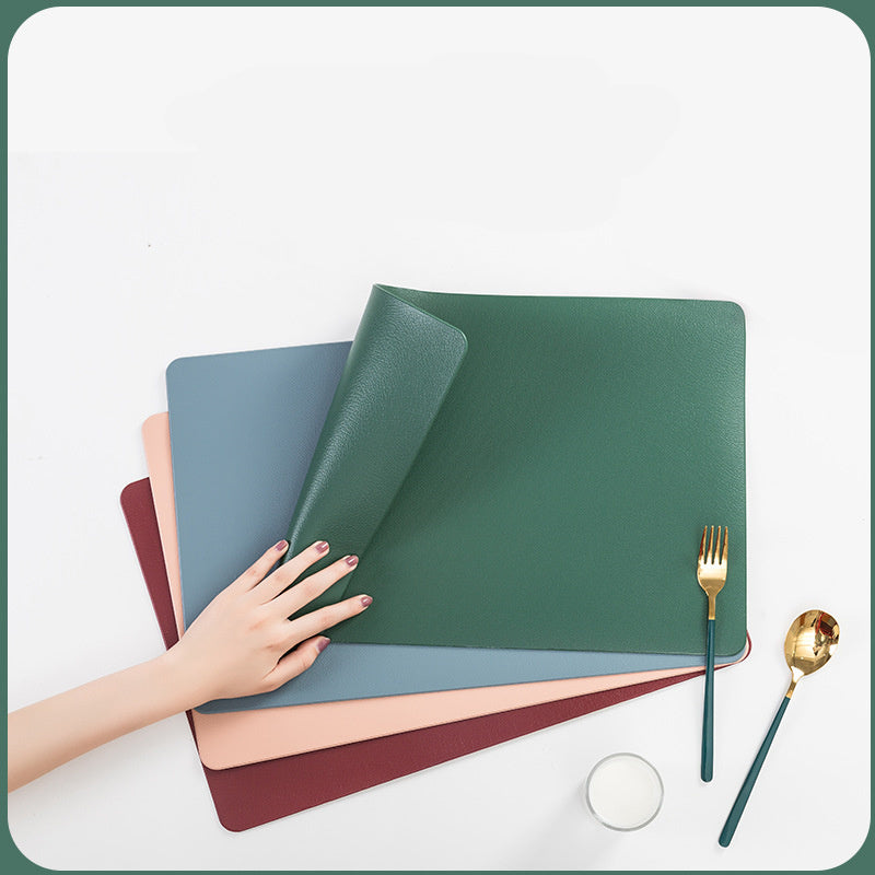 Faux Leather Placemats Heat Resistant Rectangle Mat Table Decorations-Grand Kitchen