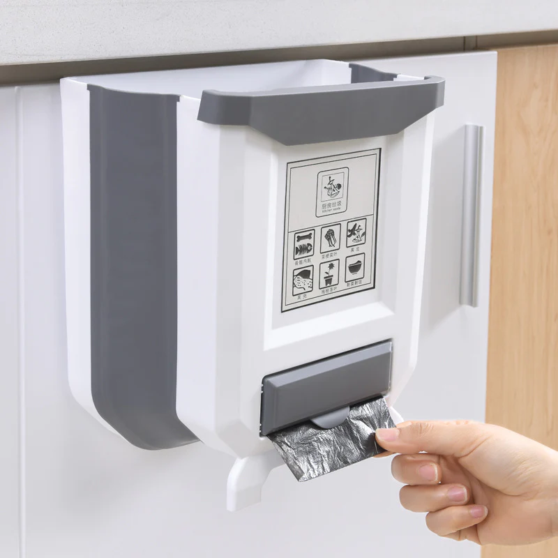 Foldable Hanging Kitchen Trash Can-Grand Kitchen