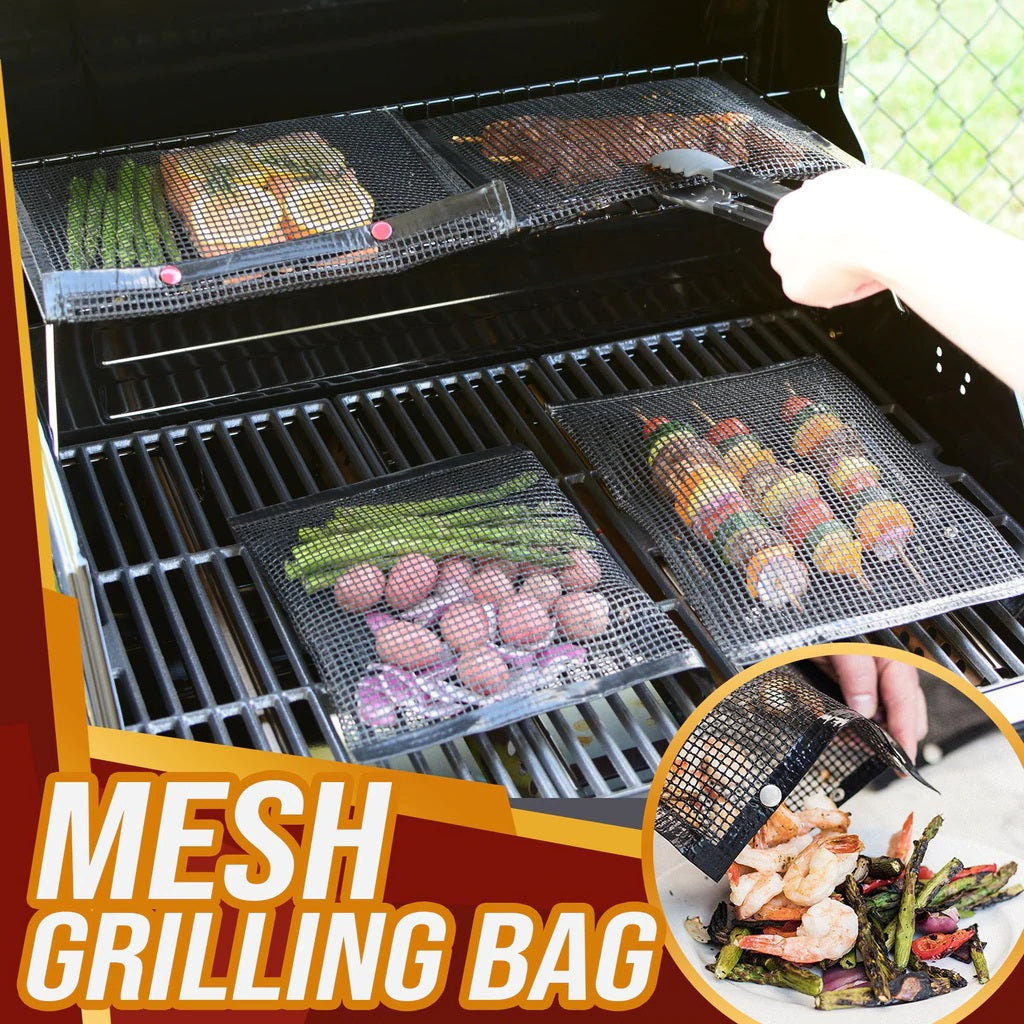  Reusable Non-Stick BBQ Mesh Grilling Bags-Grand Kitchen
