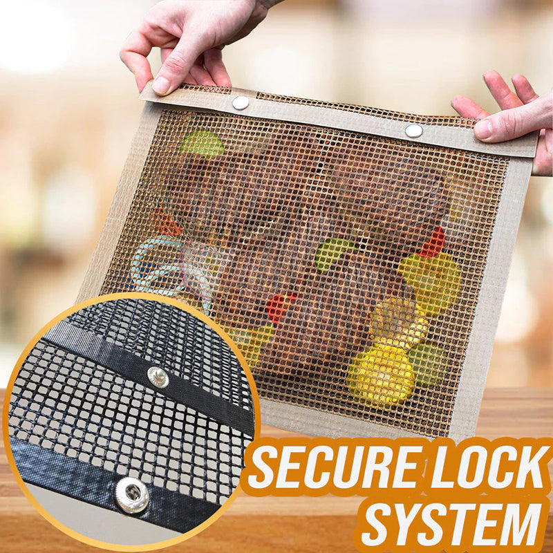  Reusable Non-Stick BBQ Mesh Grilling Bags-Grand Kitchen