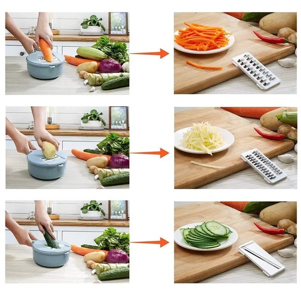 12Pcs/Sets Multi-Function Vegetable Slicer-Grand Kitchen