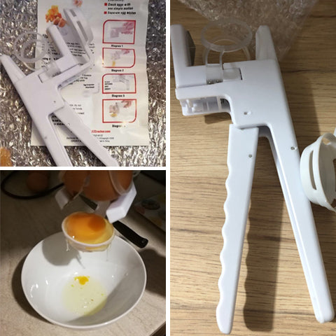 One Handed Egg Cracker Tool, Best Egg Cracker Egg Yolk Separator