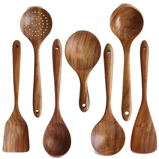 Teak Natural Wood Tableware Spoon Colander Spoon Special Soup Skimmer-Grand Kitchen