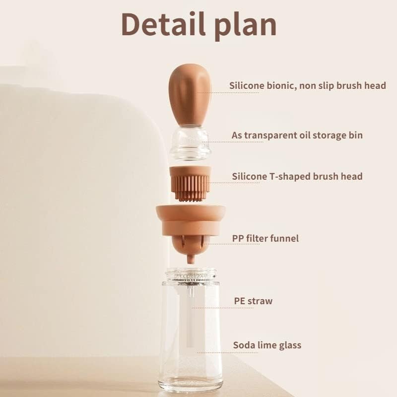 Glass Olive Oil Dispenser Bottle With Silicone Brush 2 In 1-Grand Kitchen