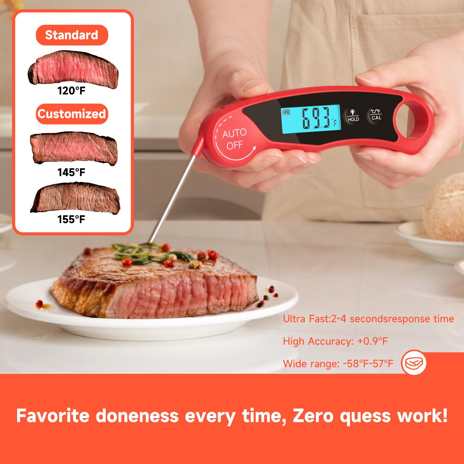 Waterproof Instant Read Food Thermometer