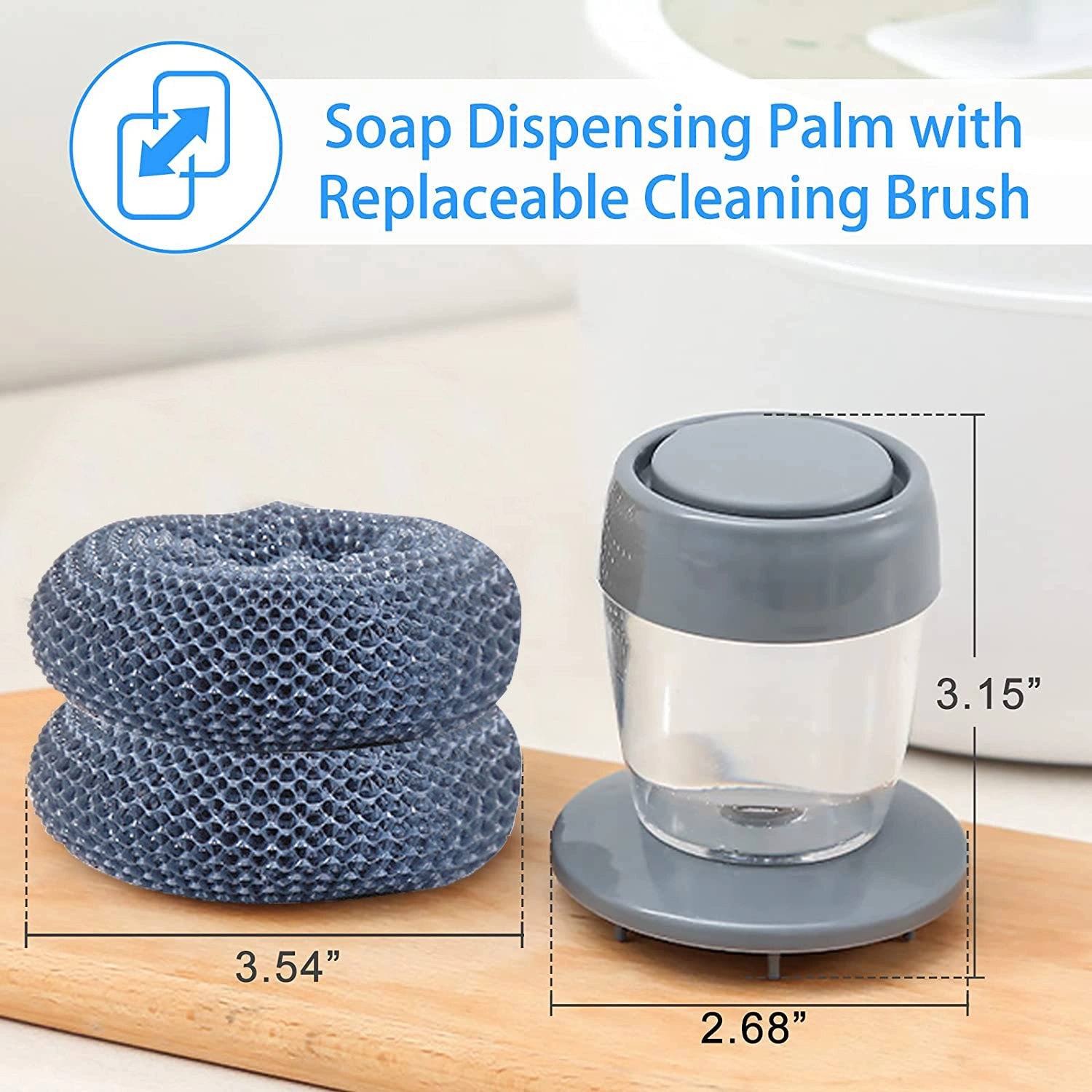 Soap Dispensing Palm Brush Storage Set-Grand Kitchen