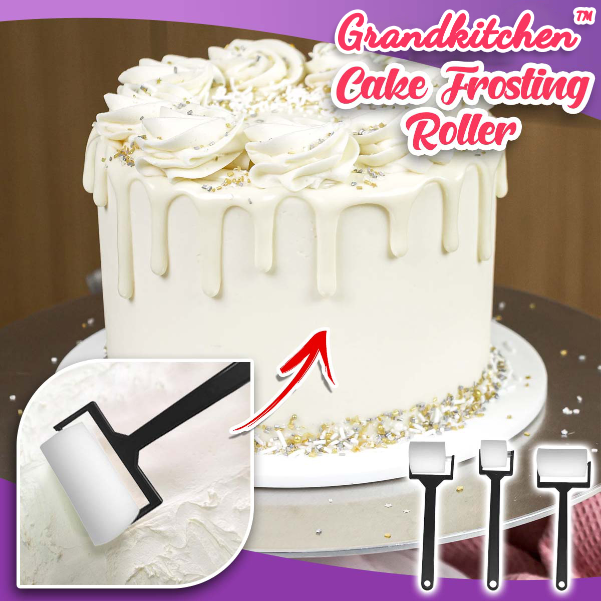 Grandkitchen™ Cake Frosting Roller (3pcs)-Grand Kitchen