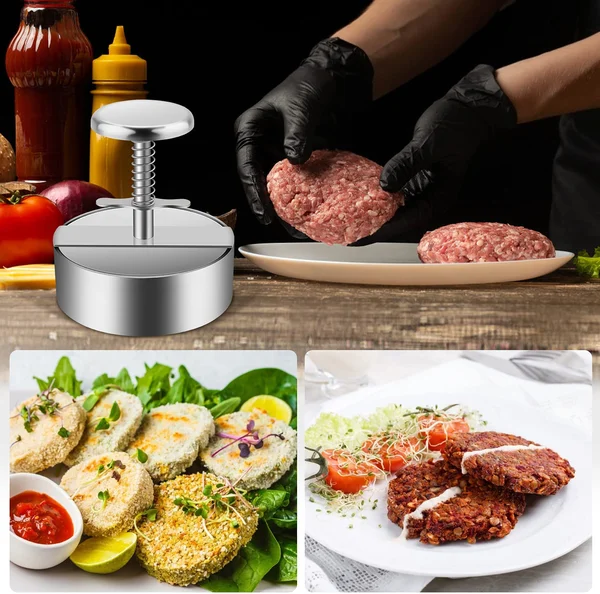 Manual meat press for hamburger patties & Hamburger Patty Paper-Grand Kitchen