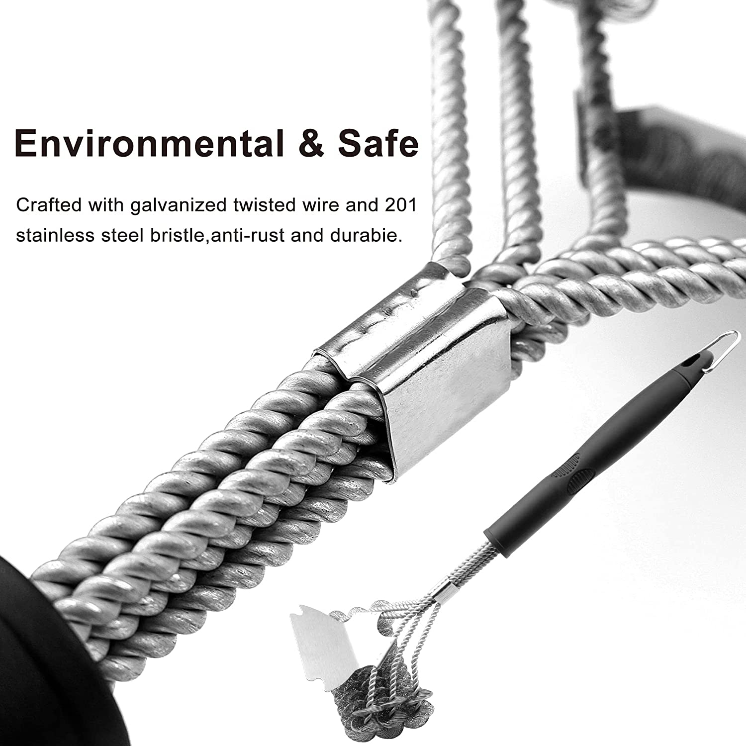 Grill Brush and Scraper Bristle Free-Grand Kitchen