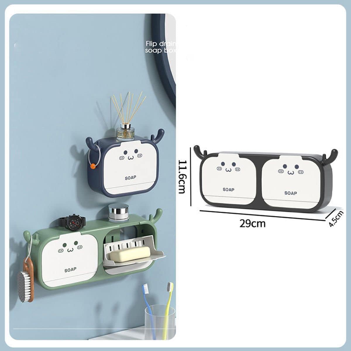 Flip-Top Cartoon Antler Soap Holder-Grand Kitchen