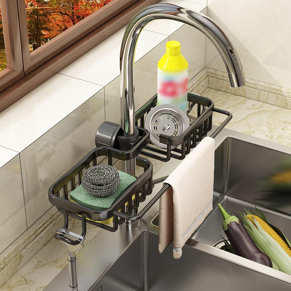Kitchen Sink Caddy Sponge Holder Organizer-Grand Kitchen